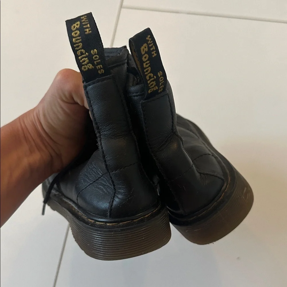 Doc martens Black Leather Lace-Up Boots kids 1